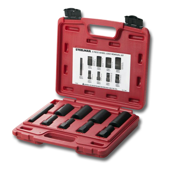 9 Piece Hub Cap And Wheel Lock Removal Kit - Storage